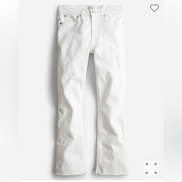 J. Crew Tall 9" mid rise demi boot crop jean J3446 white 32T 32 - Picture 7 of 9